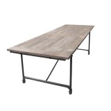 TABLE TAPESTRY ELM WOOD VINTAGE METAL LEG 350 - DINING TABLES